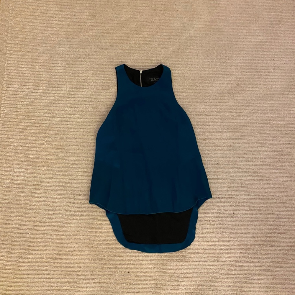 Rag and bone blue blouse